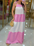 Vestido Eliara Listrado Rosa