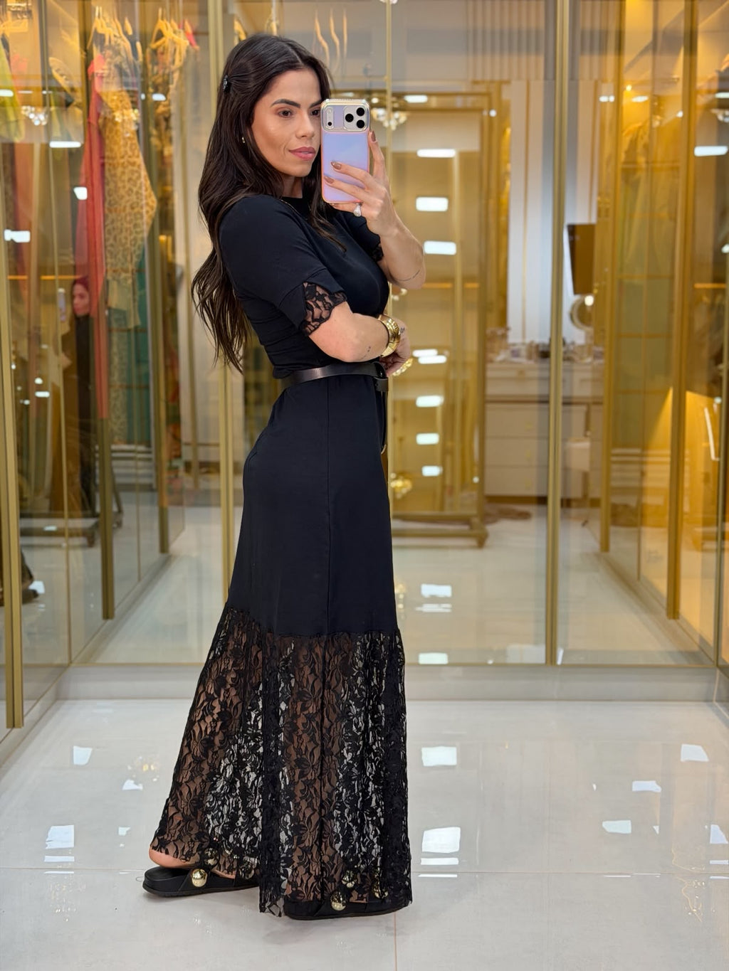 Vestido Moletinho Renda