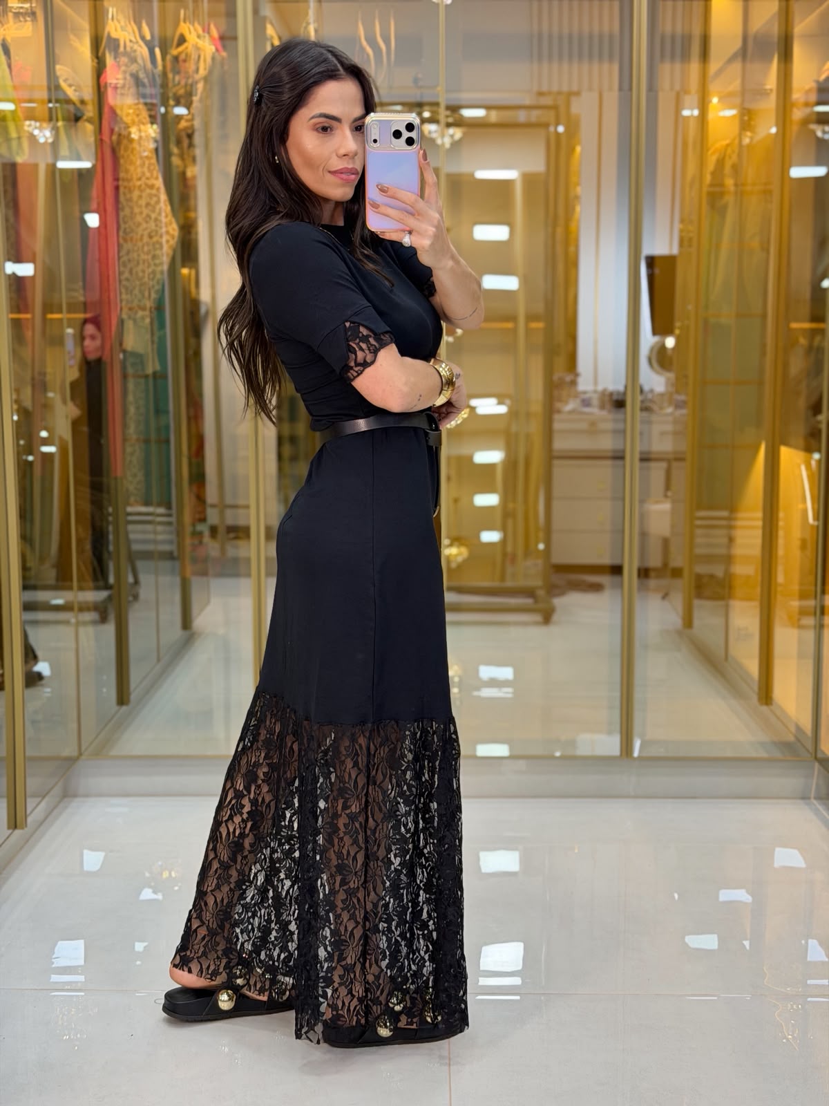 Vestido Moletinho Renda