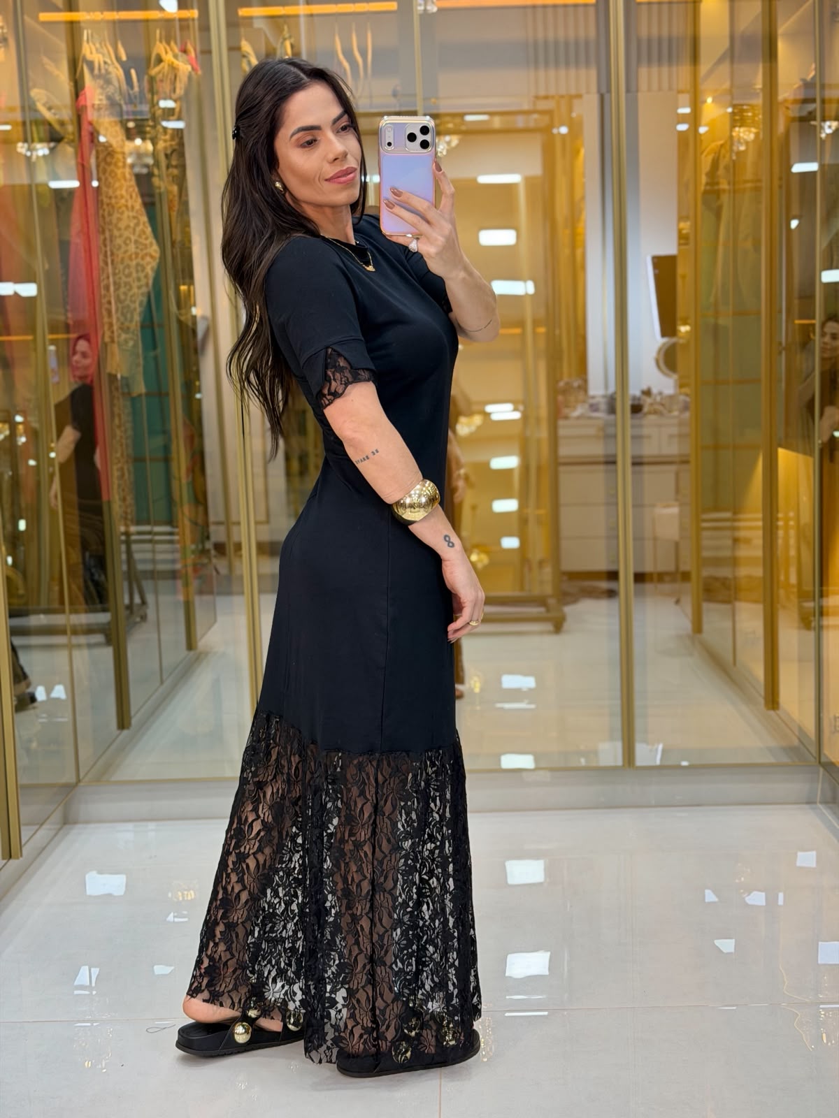 Vestido Moletinho Renda